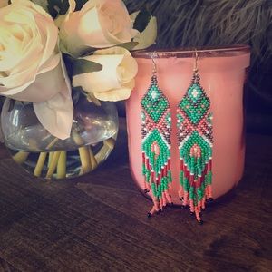 Gorgeous Beaded BOHO style Dangle Earrings❤️